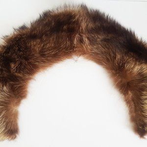 Brown Raccoon Fur Scarf, Vintage Raccoon Fur Collar